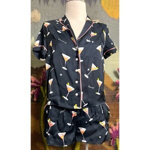 Anthropologie Silky Martini Pajama Set XS/XXS